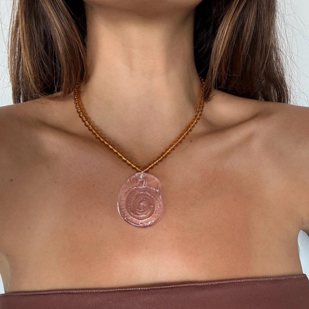 Pink Shell Pendant Necklace